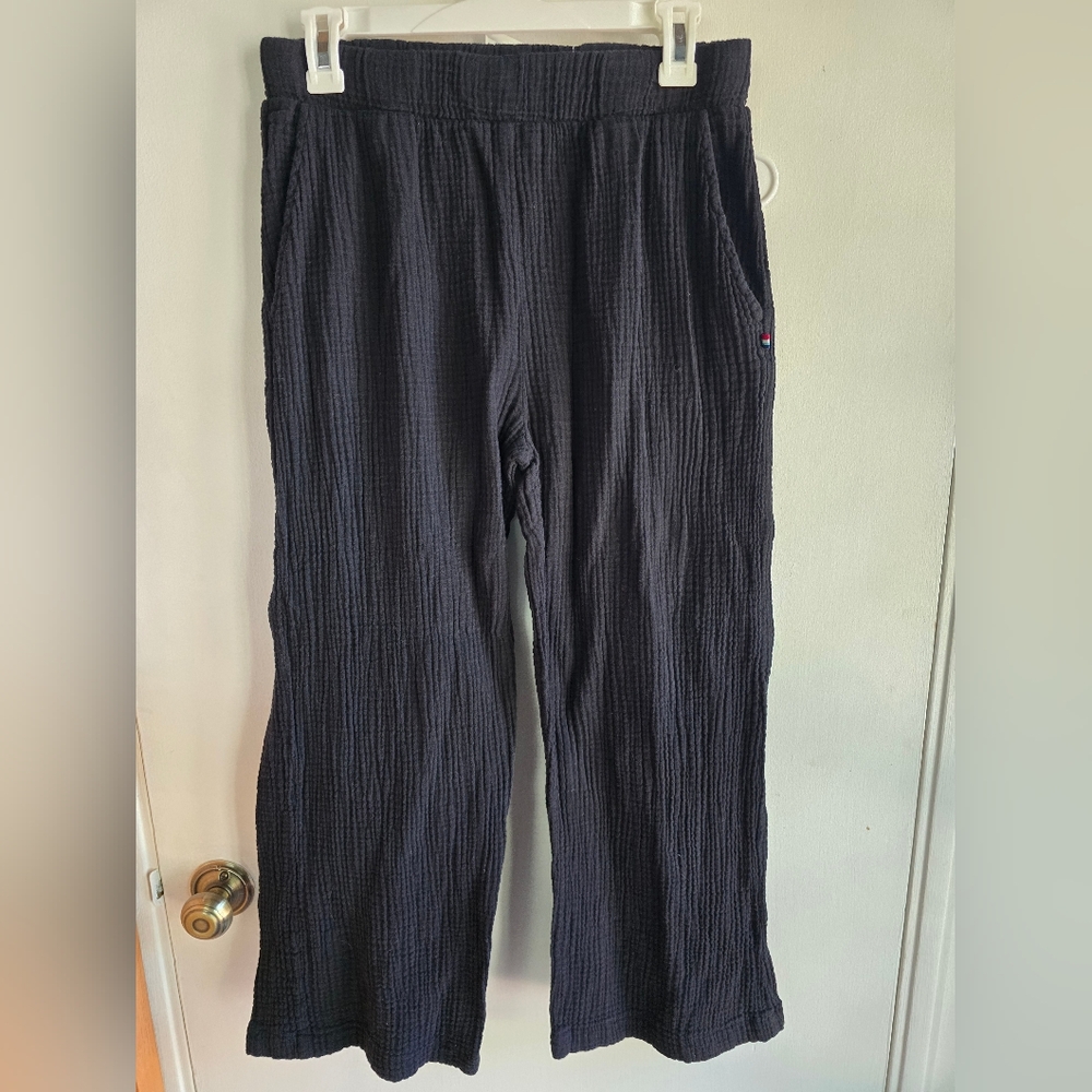 Sol Angeles Black Waffle Textured Pants Small